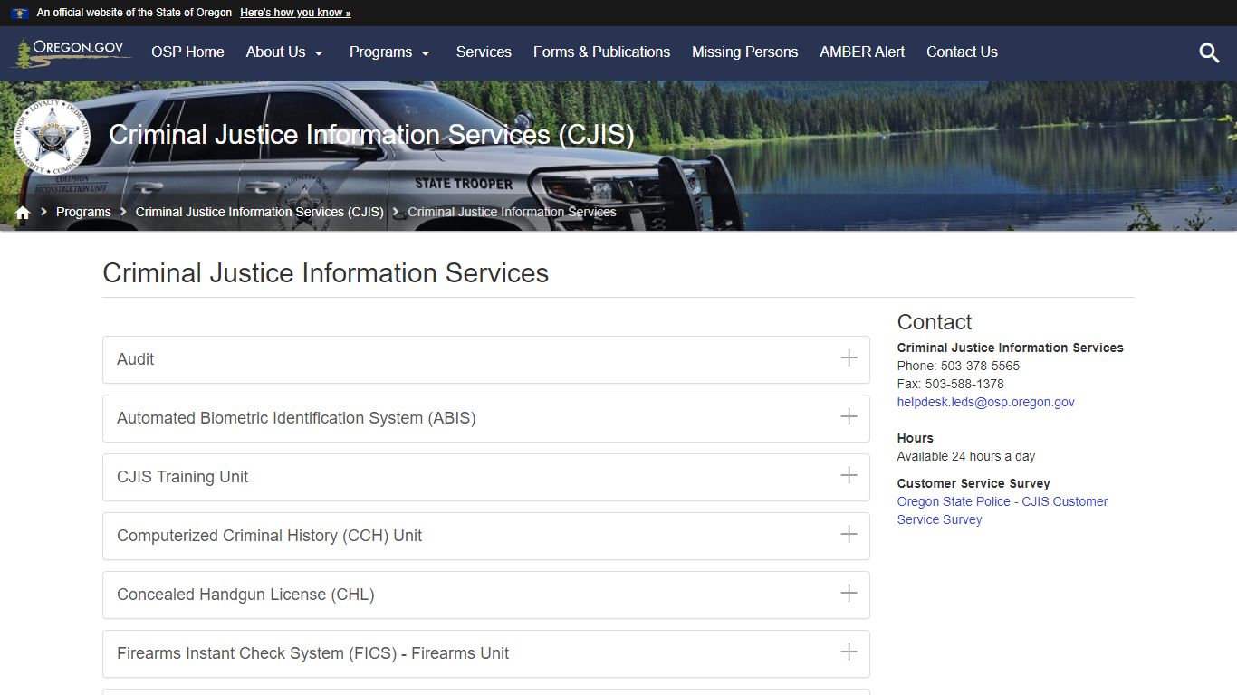 Criminal Justice Information Services - State of Oregon